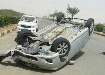 إصابة 14 في حادث انقلاب سيارة علي الطريق الصحراوي بالبحيرة 2