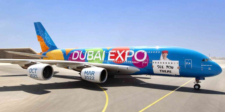 طيران الإمارات تنشر رسالة إكسبو عبر العالم باستخدام A380 بكسوة كاملة (بيان) 1