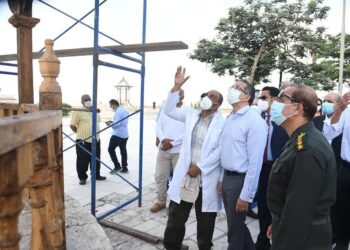 وزير السياحة يتفقد أعمال ترميم وصيانة جامع محمد علي بـ «القلعة» 3