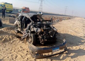 مصرع 8 أشخاص في حادث انقلاب سيارة بالطريق الصحراوي |صور 2