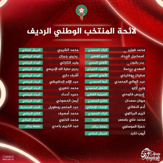 قائمة منتخب المغرب ومعهم بدر بانون