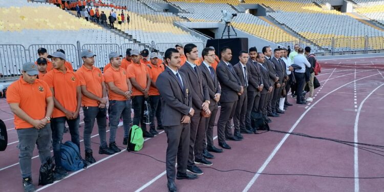 انتشار الأطقم الأمنية للمجموعة الافريقية بإستاد برج العرب قبل مباراة مصر وليبيا 1