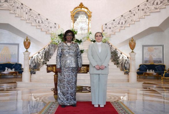 انتصار السيسي تلتقي السيدة الأولى لجمهورية إفريقيا الوسطى