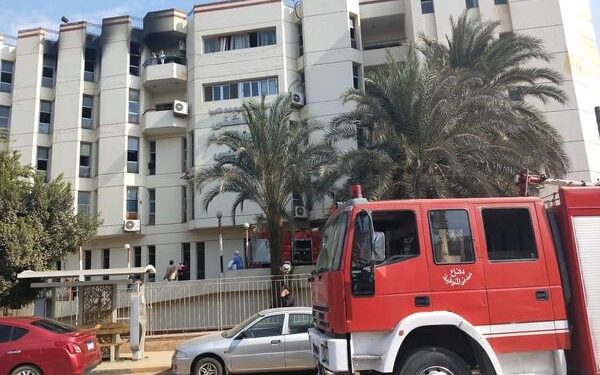 السيطرة على حريق مستشفى شبين الكوم التعليمي 1