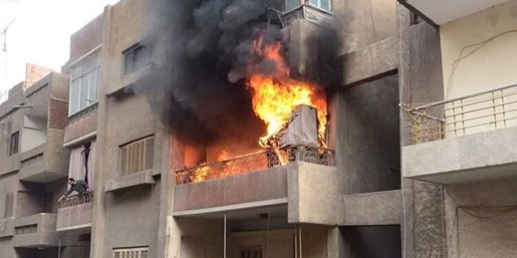 حريق شقة سكنية بالزيتون