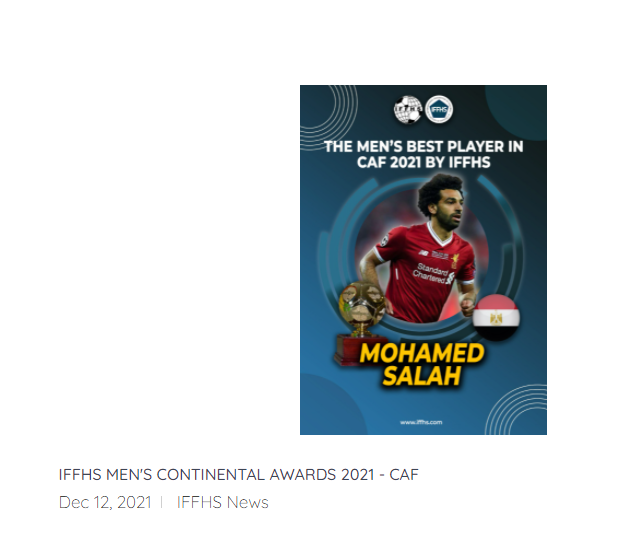 محمد صلاح أفضل لاعب في أفريقيا