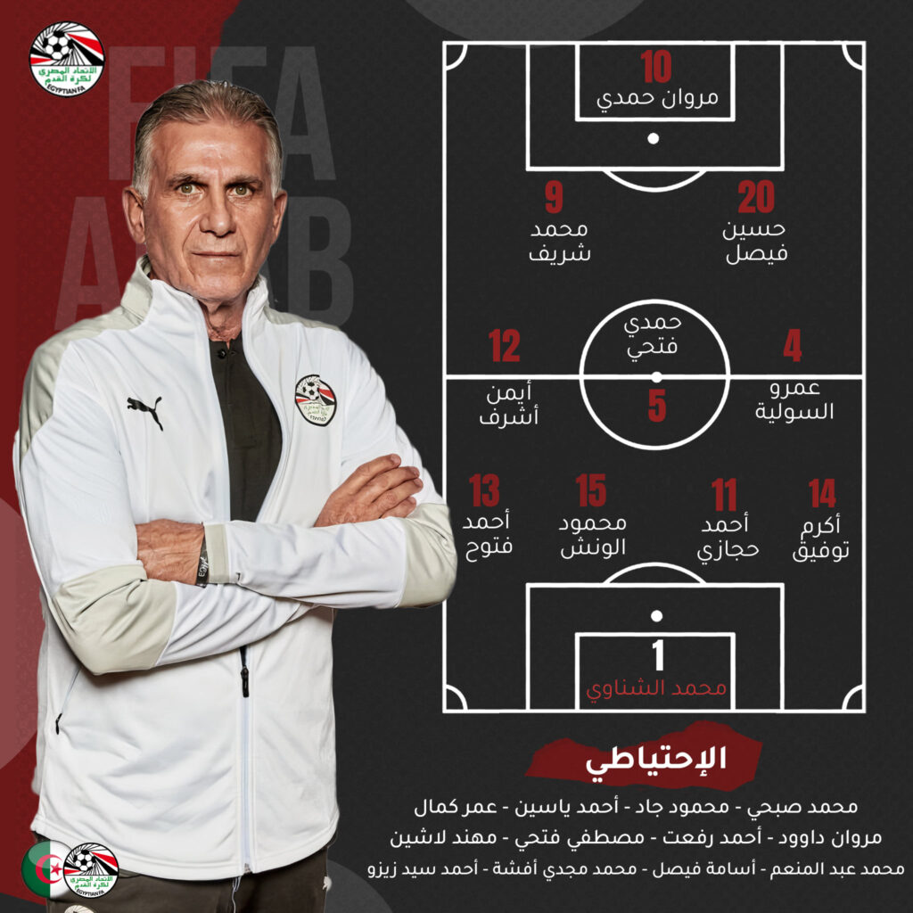 كيروش يعلن تشكيل المنتخب لمواجهة الجزائر ببطولة كأس العرب 1