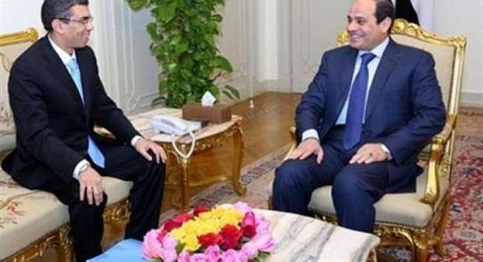 الرئيس السيسي مع الكاتب الصحفي ياسر رزق