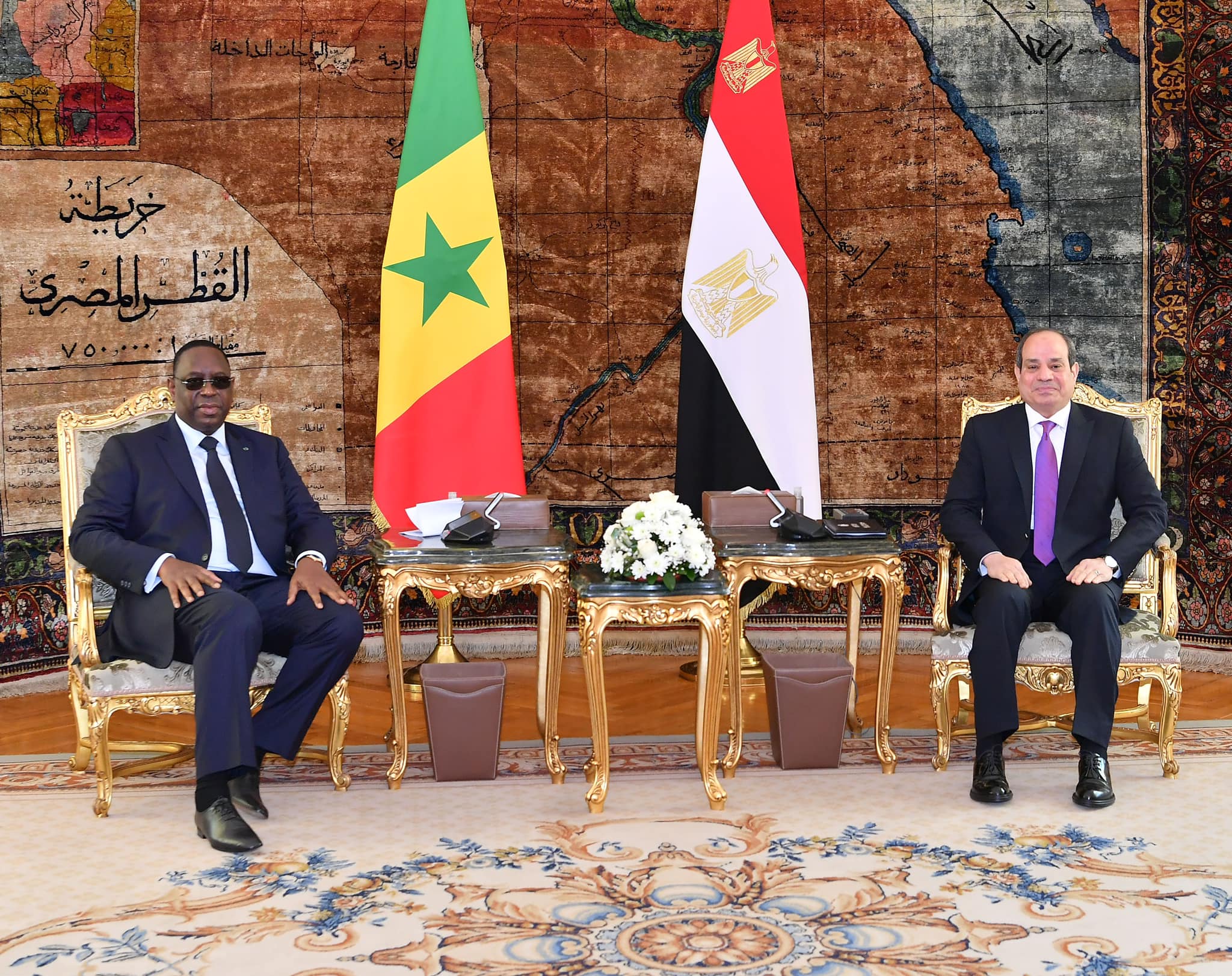 السيسي يستقبل رئيس جمهورية السنغال بقصر الاتحادية