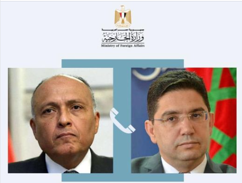وزير الخارجية يبحث مع نظيره المغربي سبل التعاون بين البلدين 1
