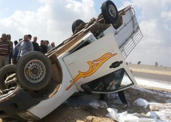 إصابة 11 شخص إثر حادث انقلاب سيارة بالمنيا 9