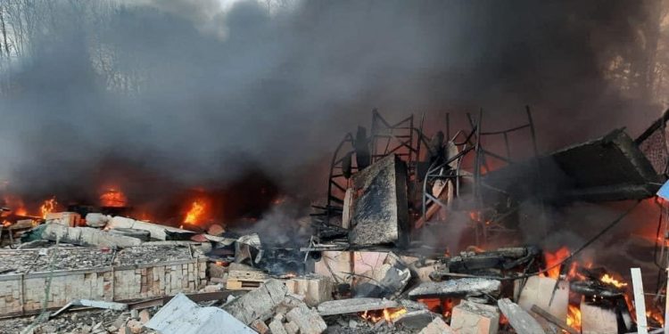 أثار الدمار فى أوكرانيا بعد الهجوم الروسي عليها