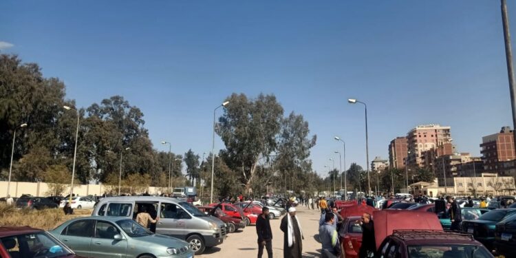 حى ثان الإسماعيلية يتابع إنتظام سير عمل سوق السيارات داخل مشروع أرض المعارض بشارع الغابة