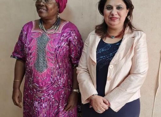 السفيرة المصرية في ياوندي تلتقي وزيرة الاتصالات والبريد الكاميرونية 1