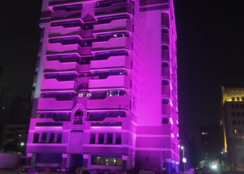 هيئة قضايا الدولة تضىء المبنى الرئيسى باللون الأرجواني احتفالا باليوم العالمي للمرأة