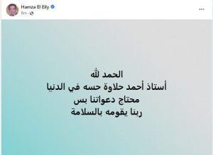 حمزة العيلي ينفي وفاة أحمد حلاوة: حسه في الدنيا محتاج دعواتنا 1