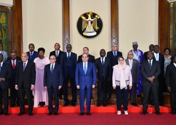 الرئيس السيسي يستقبل رؤساء مجالس الدولة والمحاكم الإدارية العليا الأفارقة