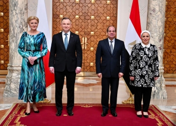 السيسي وقرينته يستقبلان الرئيس البولندي وقرينته بالاتحادية