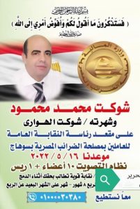 شوكت الهواري مرشحًا لرئاسة اللجنة النقابية للضرائب بسوهاج.. تعرف على برنامجه 2
