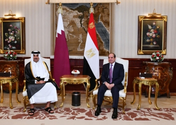 السيسي يستقبل أمير قطر بقصر الاتحادية