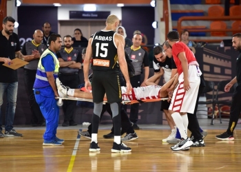 إصابة مهاب ياسر لاعب منتخب مصر لكرة السلة بقطع في الرباط الصليبي 2