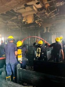 الصحة: الدفع بـ 4 سيارات إسعاف لموقع حريق كنيسة الأنبا بيشوي بالمنيا 2