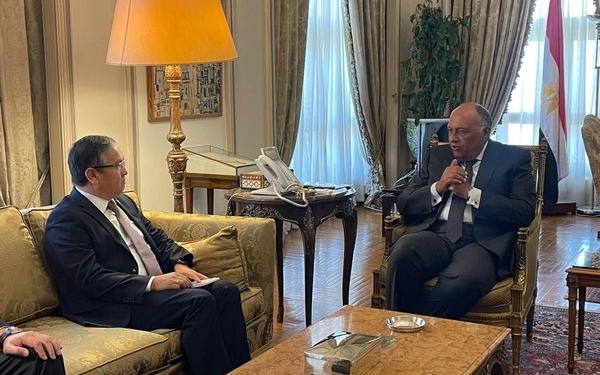 شكري يبحث مع نائب وزير خارجية كازخستان سُبل تعزيز العلاقات الثنائية