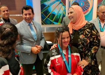 وزيرا الرياضة والتضامن الاجتماعي يستقبلان المنتخب المصري للأولمبياد الخاص 1