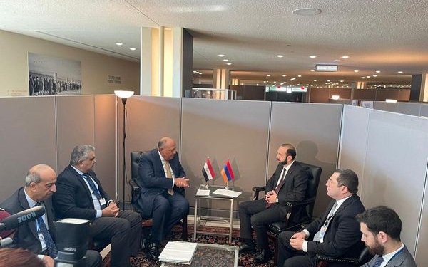 وزير الخارجية يناقش مع نظيره الأرميني تطوير العلاقات الثنائية 1