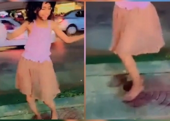 «الراقصة الحافية».. طفلة تثير الجدل بعد رقصها في الشارع للتسول 1