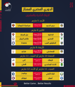 رابطة الأندية تعلن جدول مواعيد مباريات الدوري المصري (صور) 21
