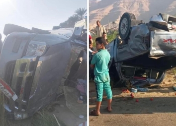 إصابة 10 في حادث سيارة بـ دار السلام سوهاج 1