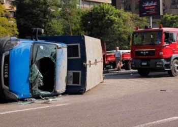 إصابة 26 سجين وأفراد أمن فى حادث انقلاب سيارة ترحيلات بـ محور 26 يوليو 5