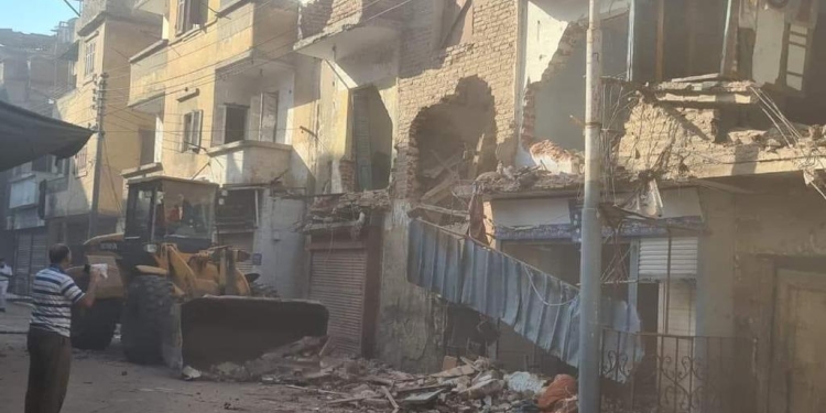 انهيار عقار بمنطقة الحضرة في الإسكندرية