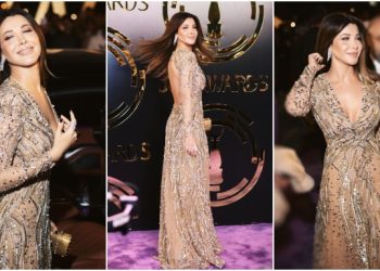 فستان نانسي عجرم يتجاوز نصف مليون جنيه في حفل Joy Awards 5