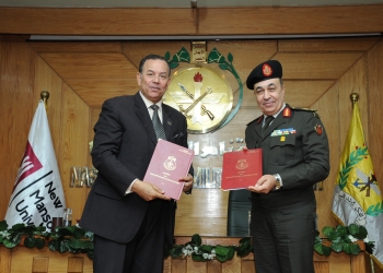 أكاديمية ناصر العسكرية للدراسات العليا توقع بروتوكول تعاون مع جامعة المنصورة الجديدة