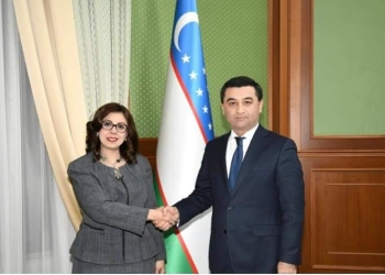 السفيرة المصرية فى طشقند تلتقي القائم بأعمال وزير الخارجية الأوزبكى الجديد 1