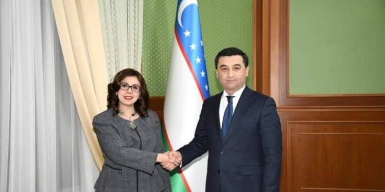 السفيرة المصرية فى طشقند تلتقي القائم بأعمال وزير الخارجية الأوزبكى الجديد 1