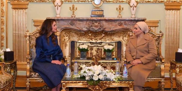 انتصار السيسي: سعدت بزيارة الملكة رانيا إلى بلدها الثاني مصر 1