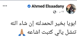 إن شاء الله اللي كتبها يتشل.. أول تعليق من أحمد صلاح السعدني على شائعة وفاة والده 2