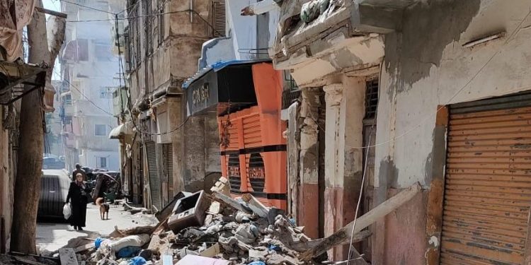 انهيار جزئى بعقار في الإسكندرية دون إصابات 1