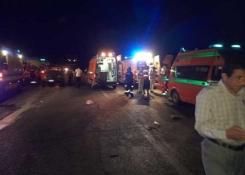 مصرع وإصابة 5 أشخاص في حادث انقلاب سيارة بطريق إسكندرية مطروح 1