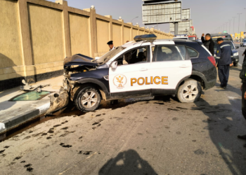 إصابة 3 أفراد شرطة في حادث تصادم بطريق السويس الصحراوي 5