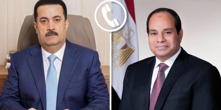 الرئيس السيسي يتلقى اتصالا من رئيس وزراء العراق