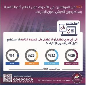 مفيش كتب ولا مراجع.. معلومات الوزراء: 71% من سكان 50 دولة لا يستطيعون العيش بدون الإنترنت 1