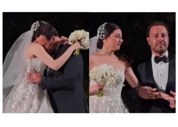 مشهد مؤثر لـ عاصي الحلاني في حفل زفاف ابنته ماريتا |فيديو 4