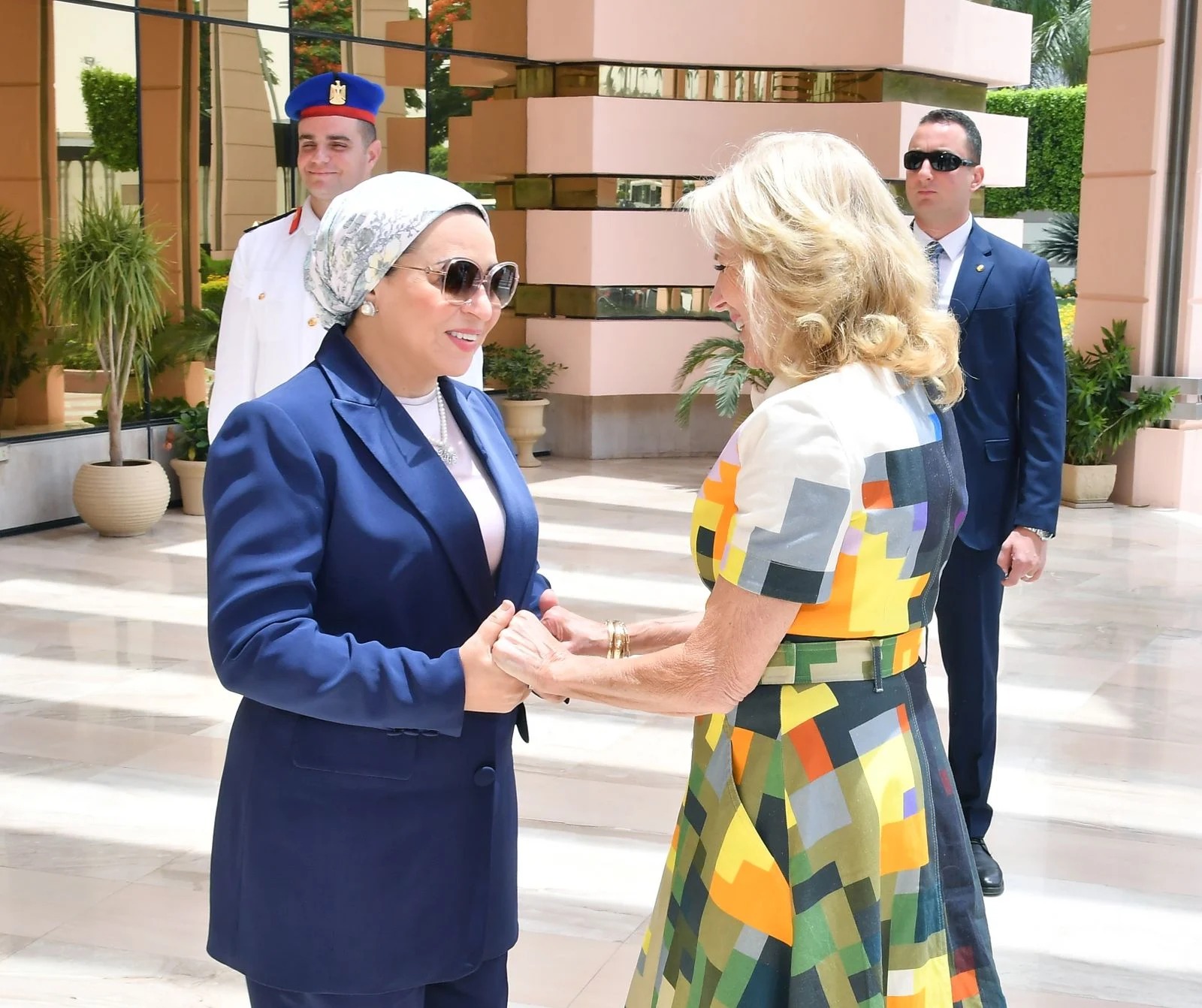 سيدة مصر الأولى تودّع قرينة الرئيس الأمريكي جو بايدن 2