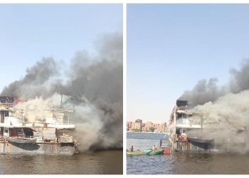 نشوب حريق هائل في عائمة بنهر النيل بالحوامدية 3