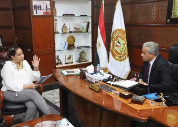 وزير العمل يستقبل غادة عجمي عضو لجنة العلاقات الخارجية بمجلس النواب