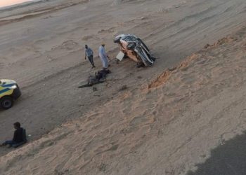 إصابة 6 في حادث انقلاب سيارة ملاكي بالوادي الجديد